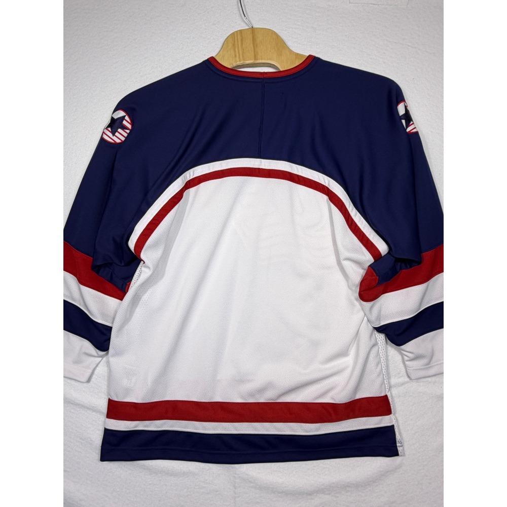 Nike Vintage 2002 USA National Hockey Team Olympic Jersey LG White Red Blue - Picture 6 of 12